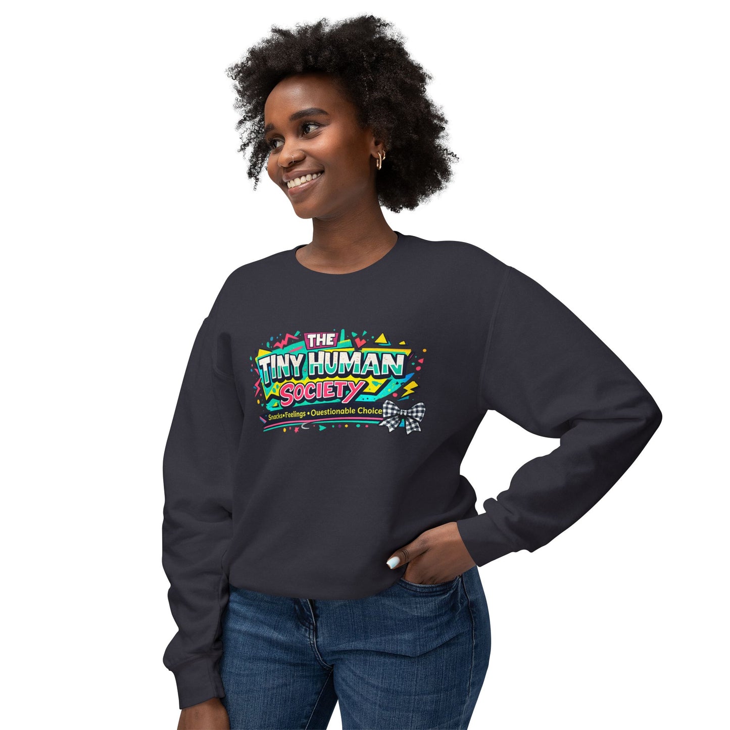 Tiny Human Society -Unisex Lightweight Crewneck Sweatshirt