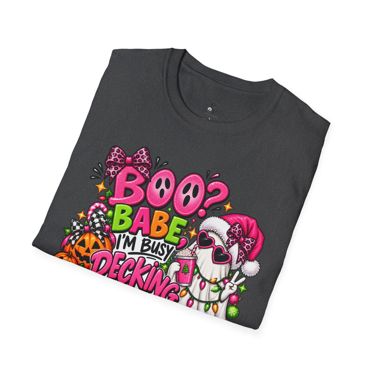 Decking the Halls Boo Babe T-Shirt — Cute Halloween-Christmas Mashup Tee