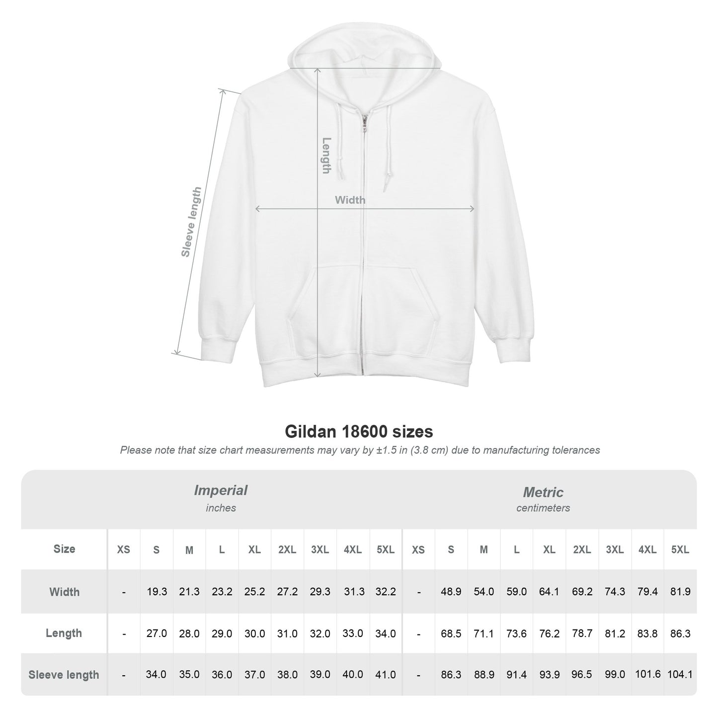 Custom Embroidery Hoodie - Unisex Heavy Blend™ Full Zip Hooded Sweatshirt