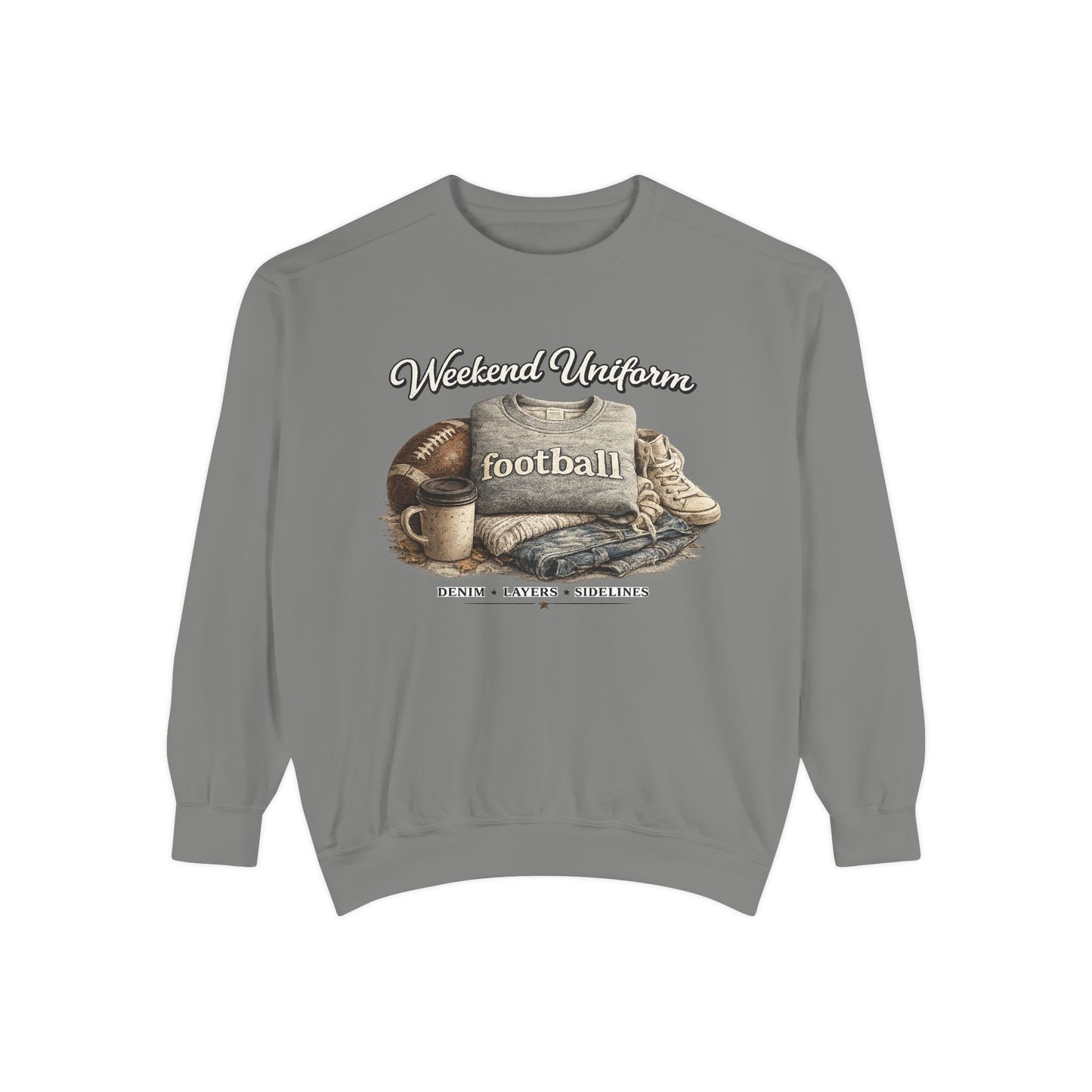 Football Sweatshirt - Unisex Garment-Dyed Sweatshirt