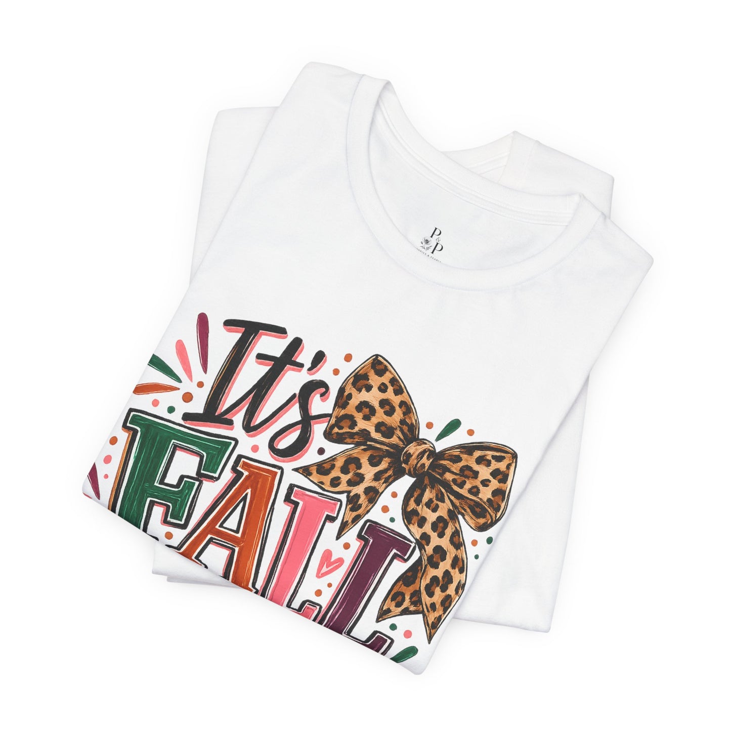 It's Fall Y'all Tee — Leopard Bow Autumn Graphic T-Shirt