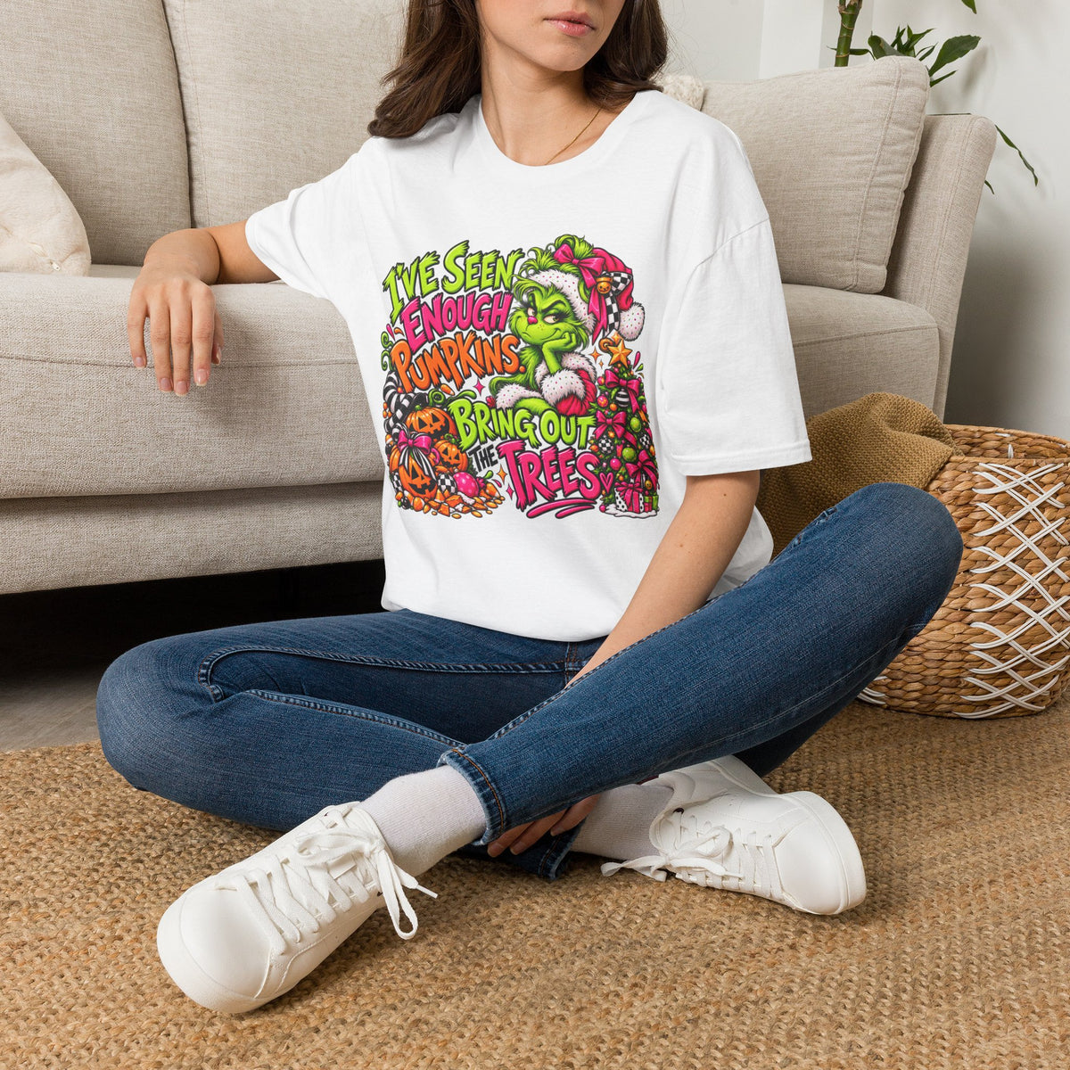 T-Shirt — "I’ve Seen Enough Pumpkins to Bring Out the Trees" Holiday Grinch Graphic Tee