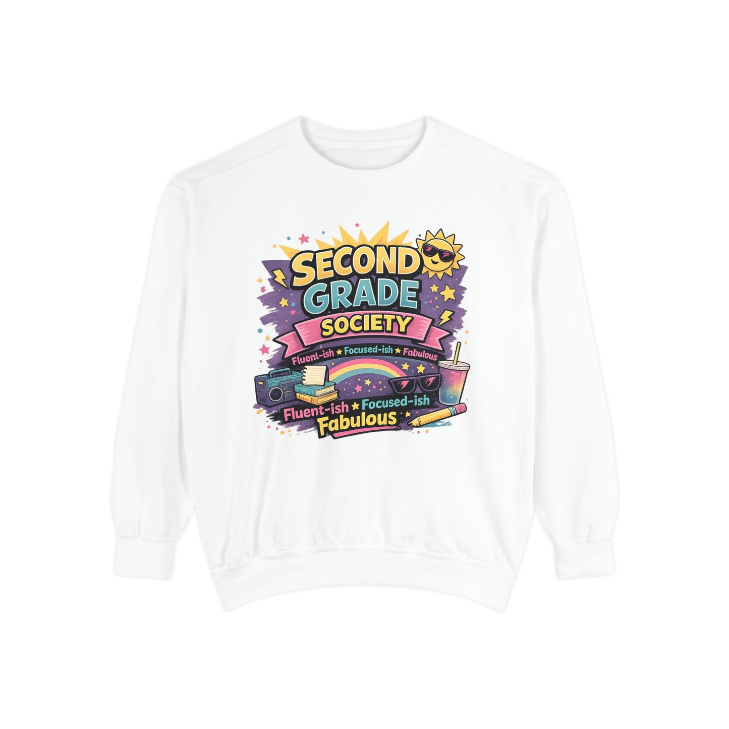 Second Grade Society - Unisex Garment-Dyed Sweatshirt