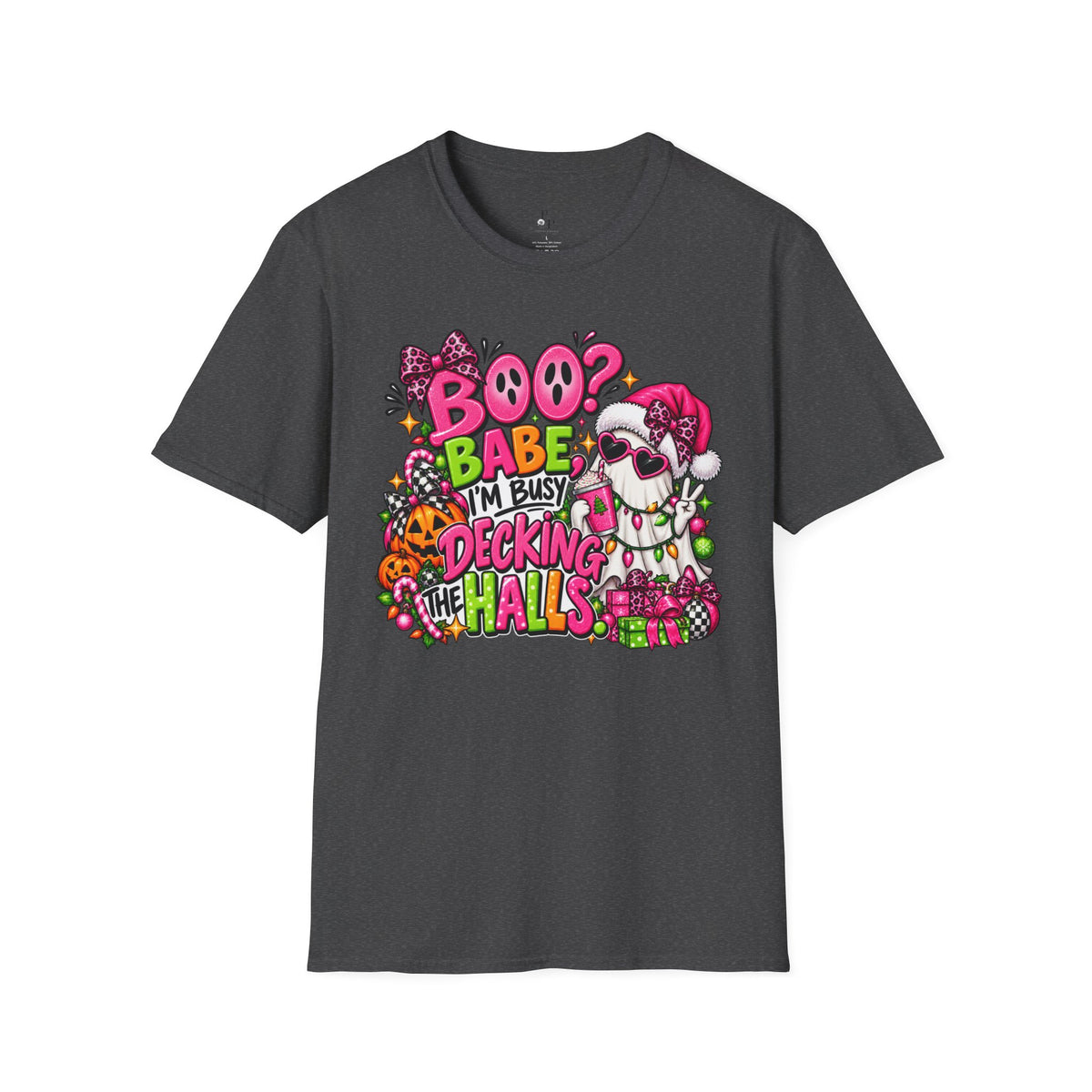 Decking the Halls Boo Babe T-Shirt — Cute Halloween-Christmas Mashup Tee