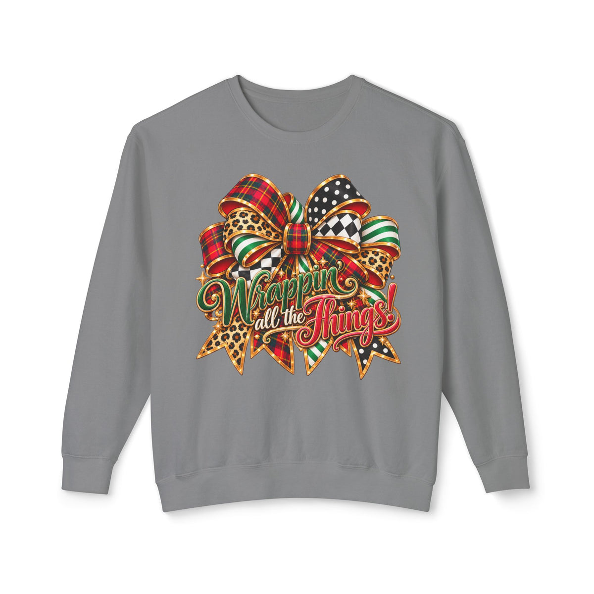 Wrapped in All the Things Christmas Bow Sweatshirt