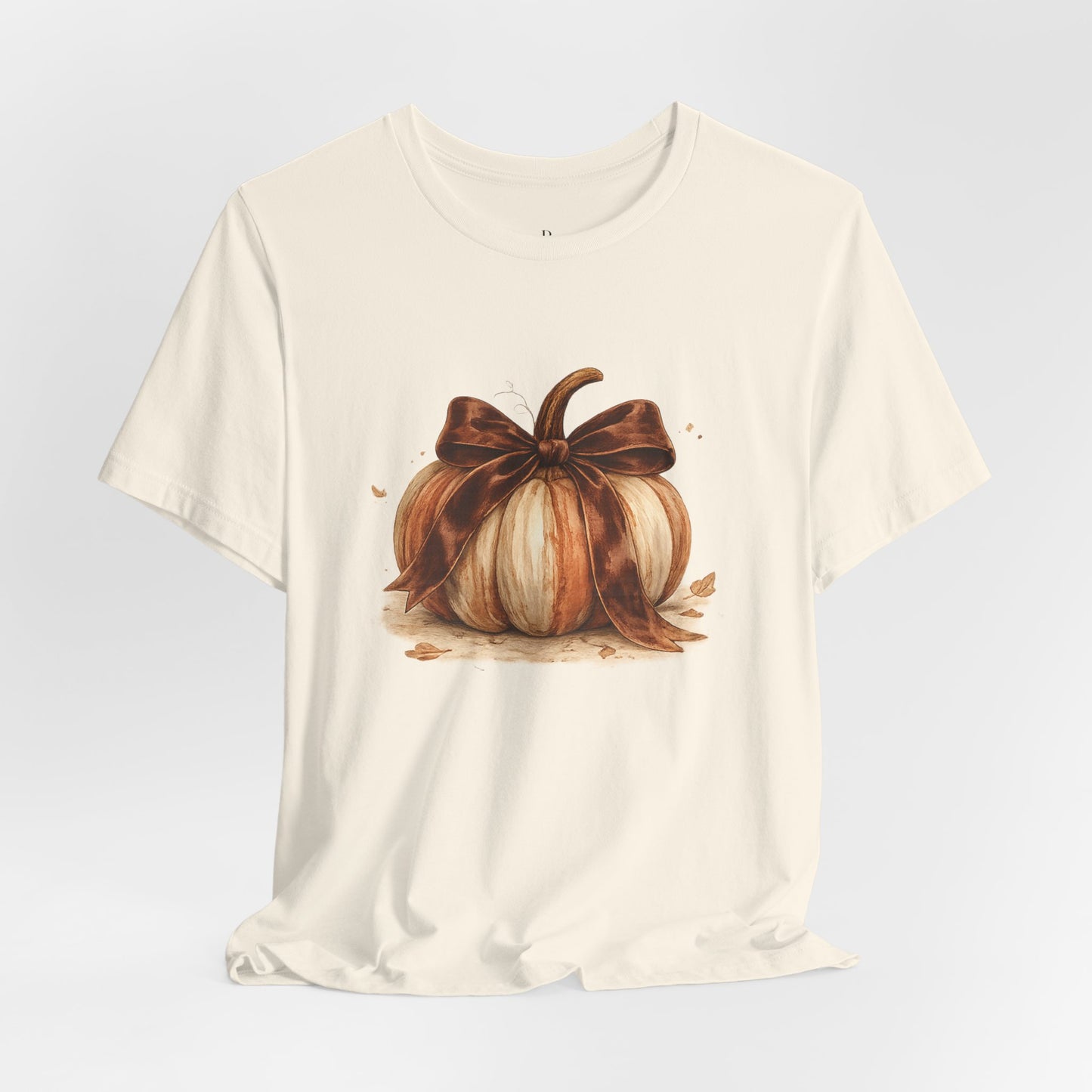 Pumpkin Bow Tee – Watercolor Fall Pumpkin T-Shirt