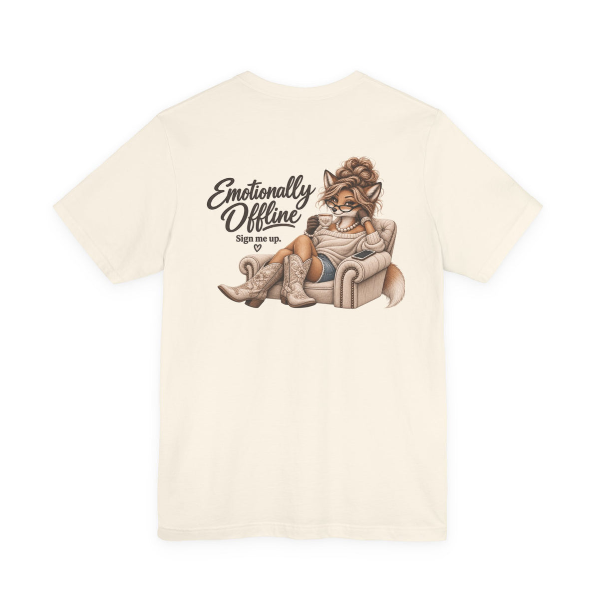 T‑Shirt — "Emotionally Offline" Relaxed Fox Graphic Tee