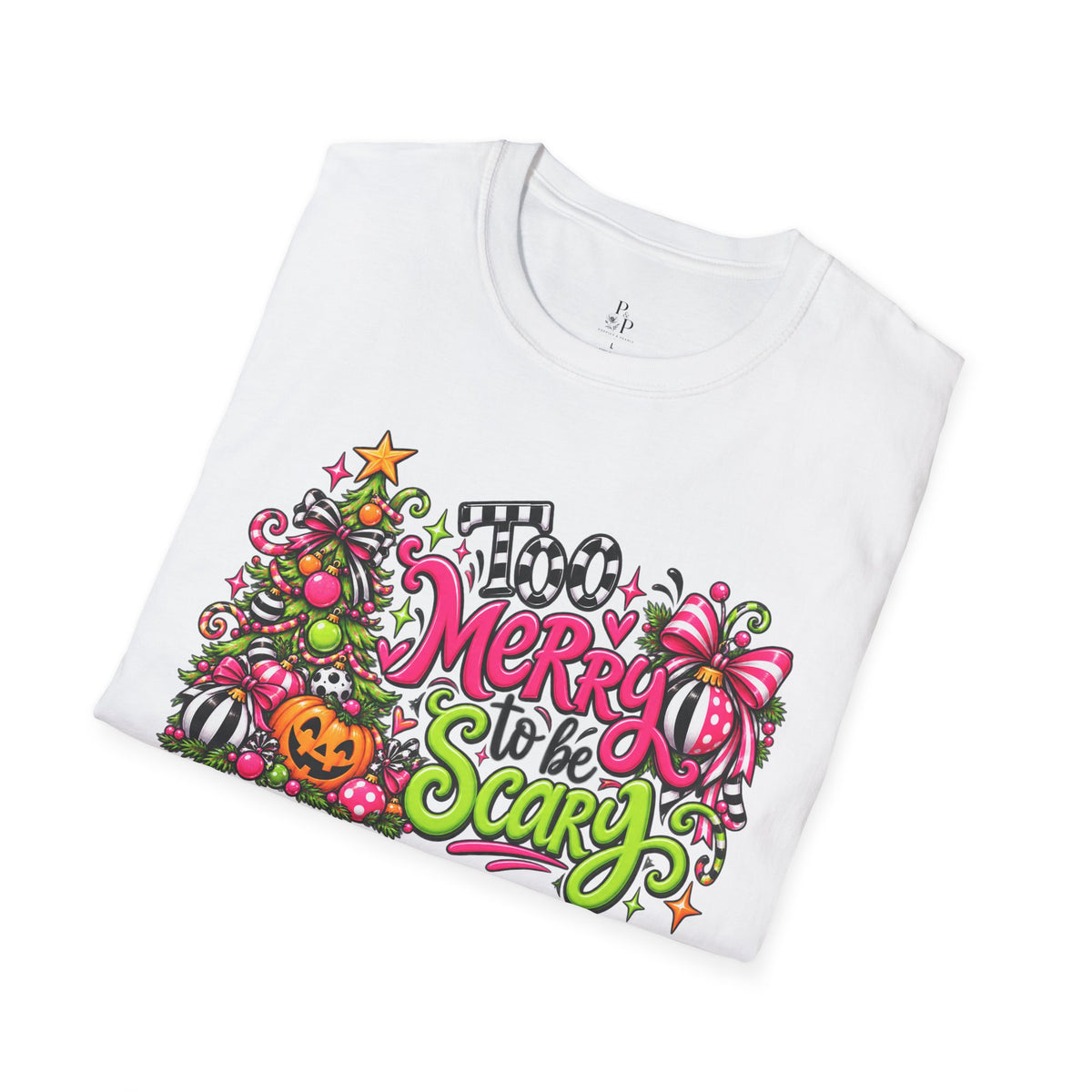 Merry to be Scary Christmas Halloween T-Shirt — Cute Spooky Holiday Graphic Tee