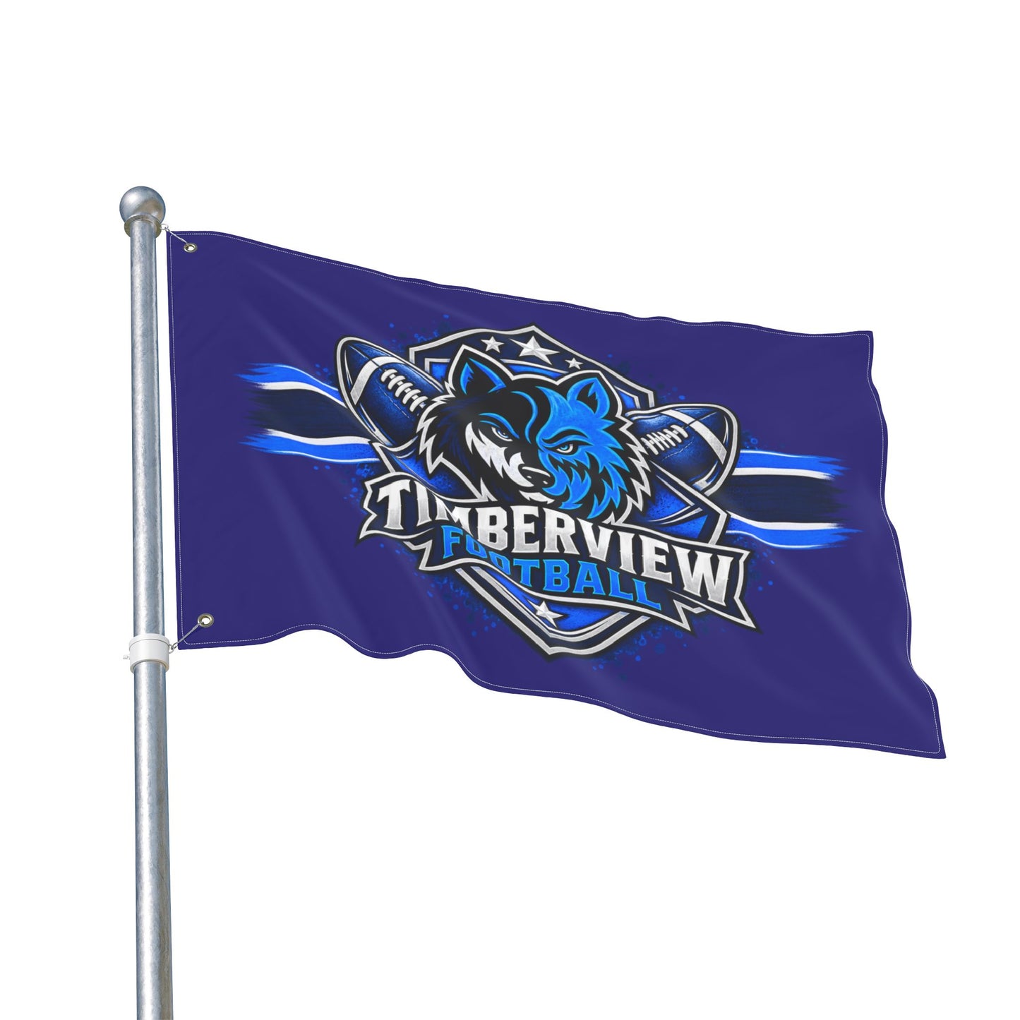 Timberview Football Wolf Flag - Double-Sided Team Banner