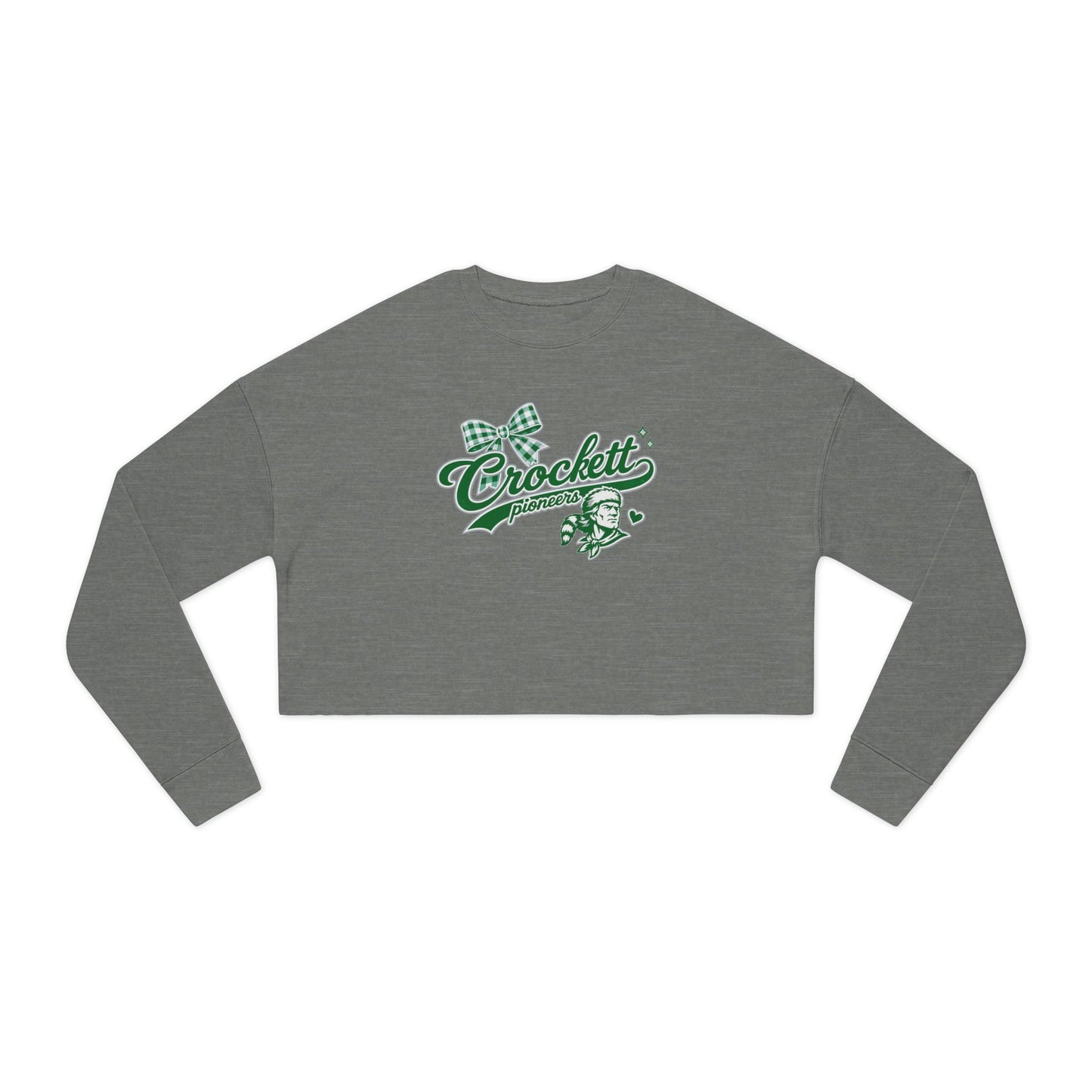 Crockett Retro Logo Cropped Sweatshirt — Womens Athletic Vintage Crewneck