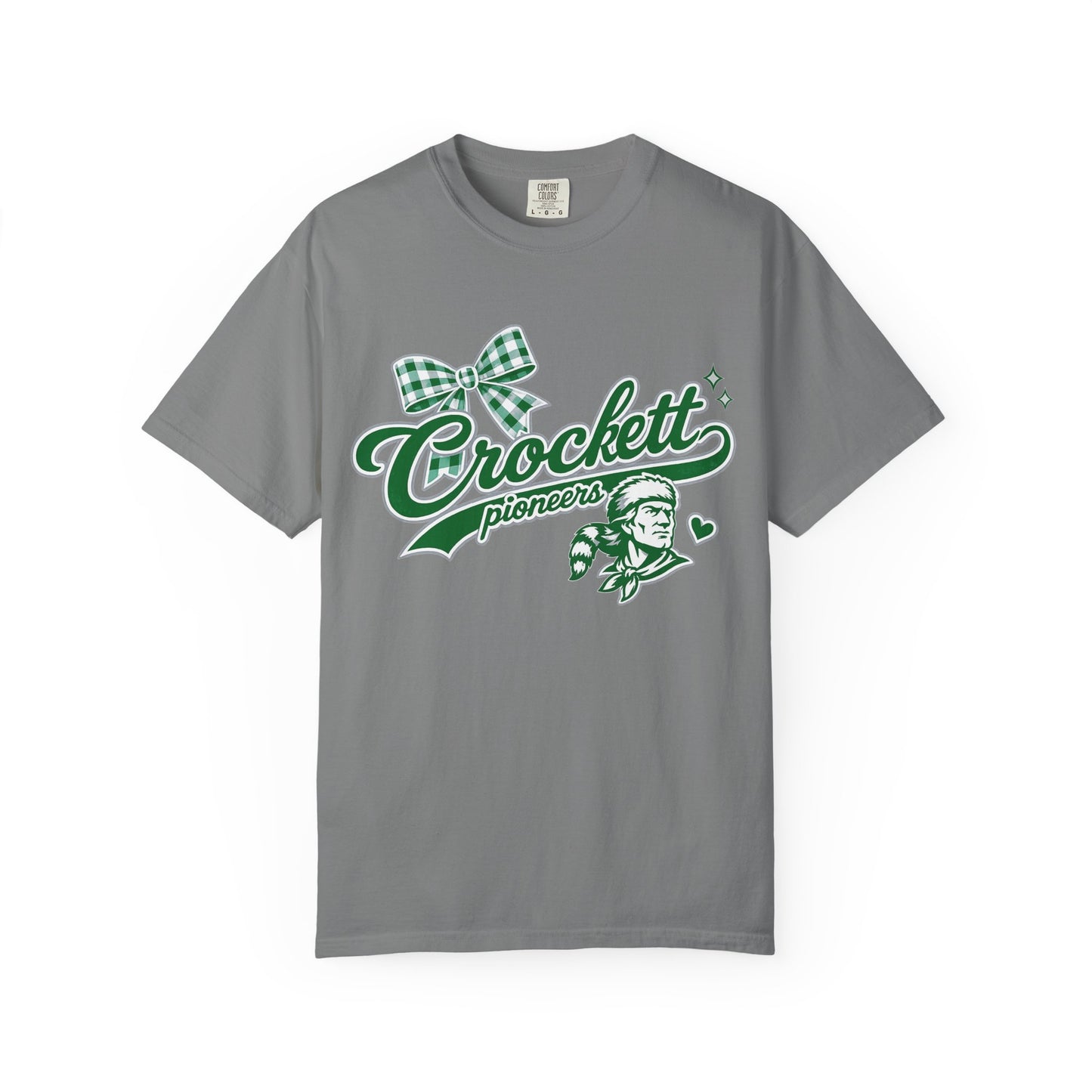 Crockett Pioneers Retro Logo T-Shirt — Vintage Green Script Tee