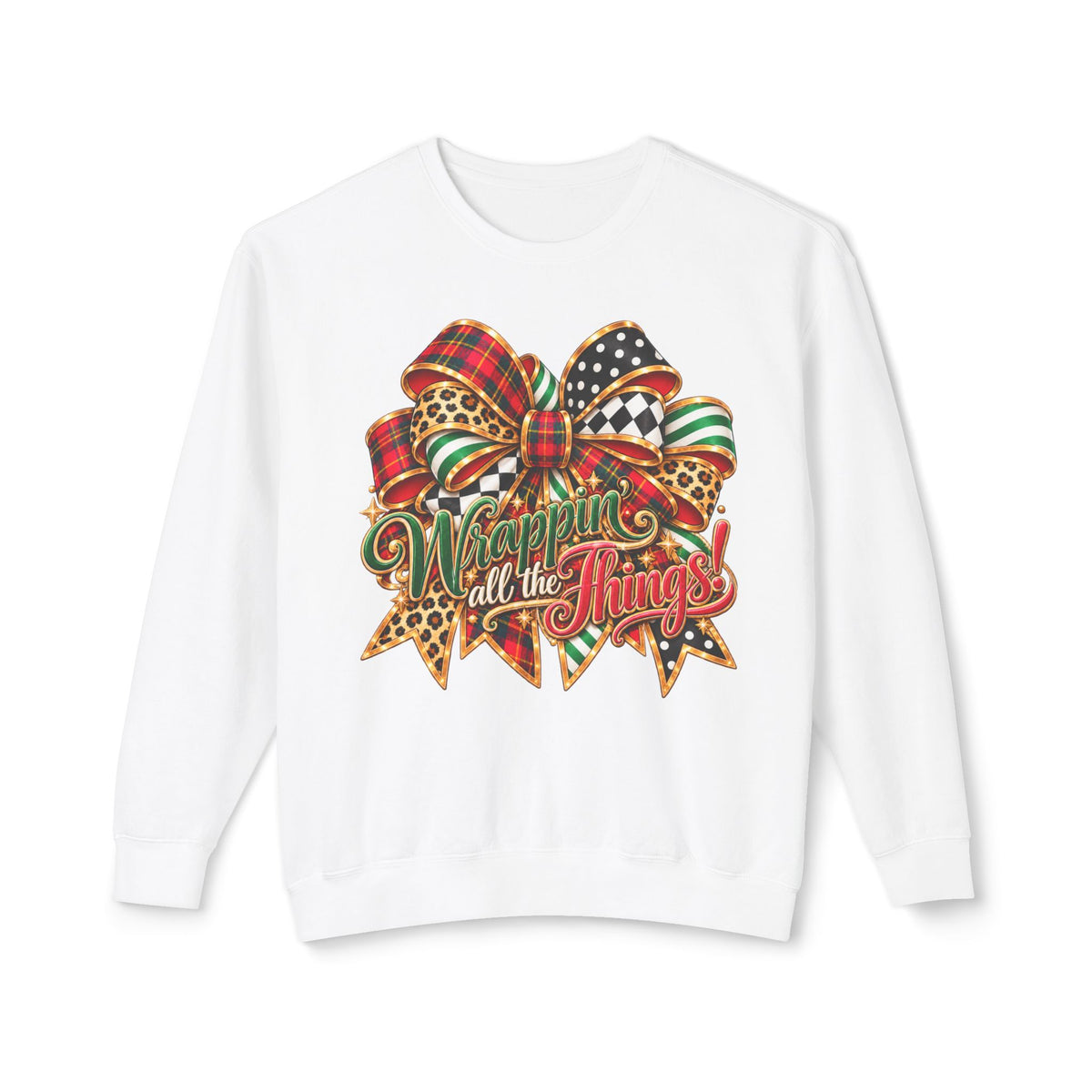 Wrapped in All the Things Christmas Bow Sweatshirt