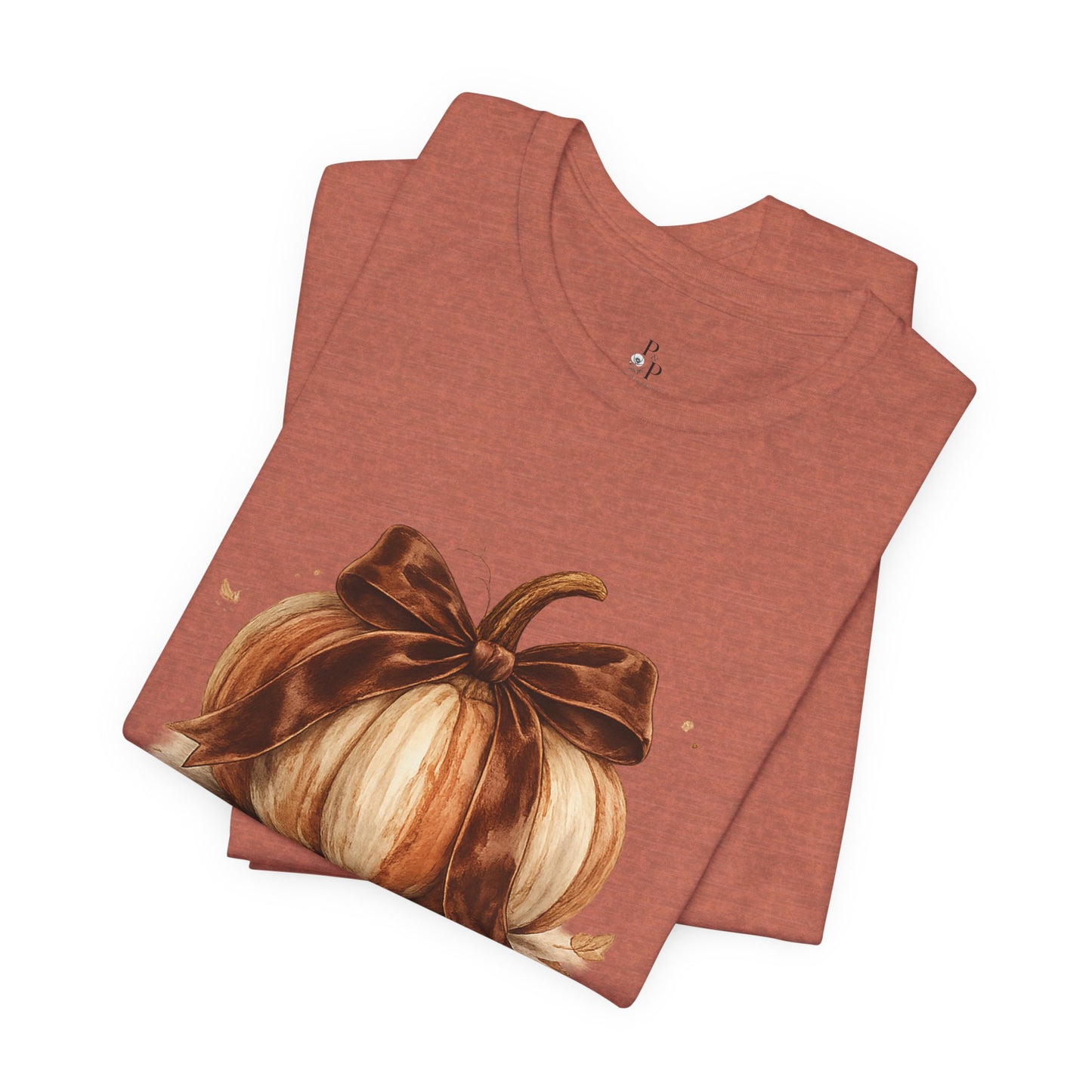 Pumpkin Bow Tee – Watercolor Fall Pumpkin T-Shirt