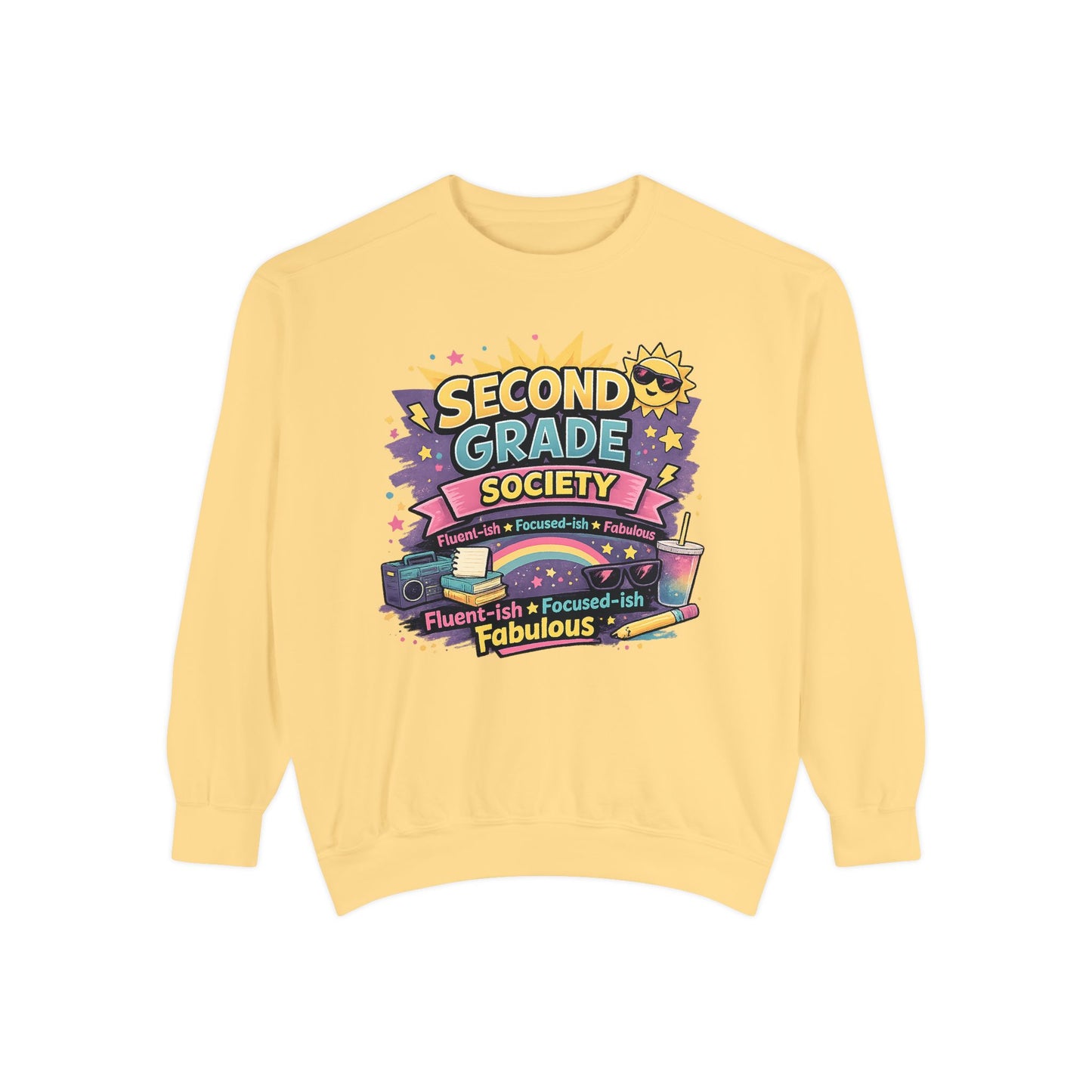 Second Grade Society - Unisex Garment-Dyed Sweatshirt