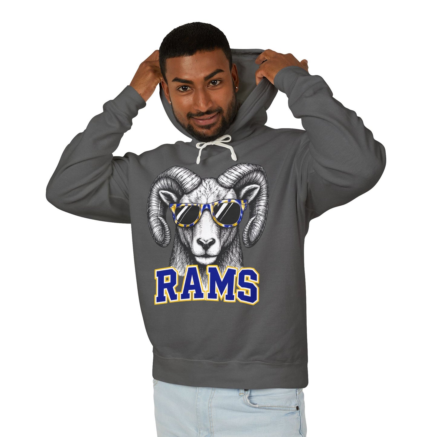 Custom Mascot Sweatshirt - Unisex Lightweight Hooded Sweatshirt
