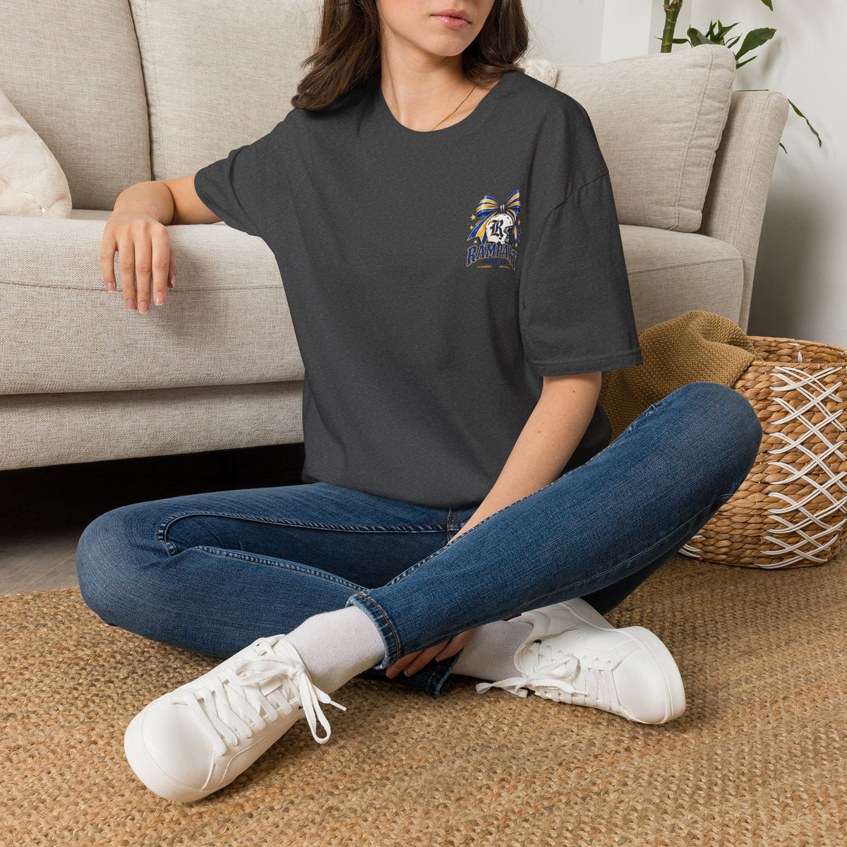 Rampart High School Football Tee — 'Rampart' Vintage Helmet & Football Design