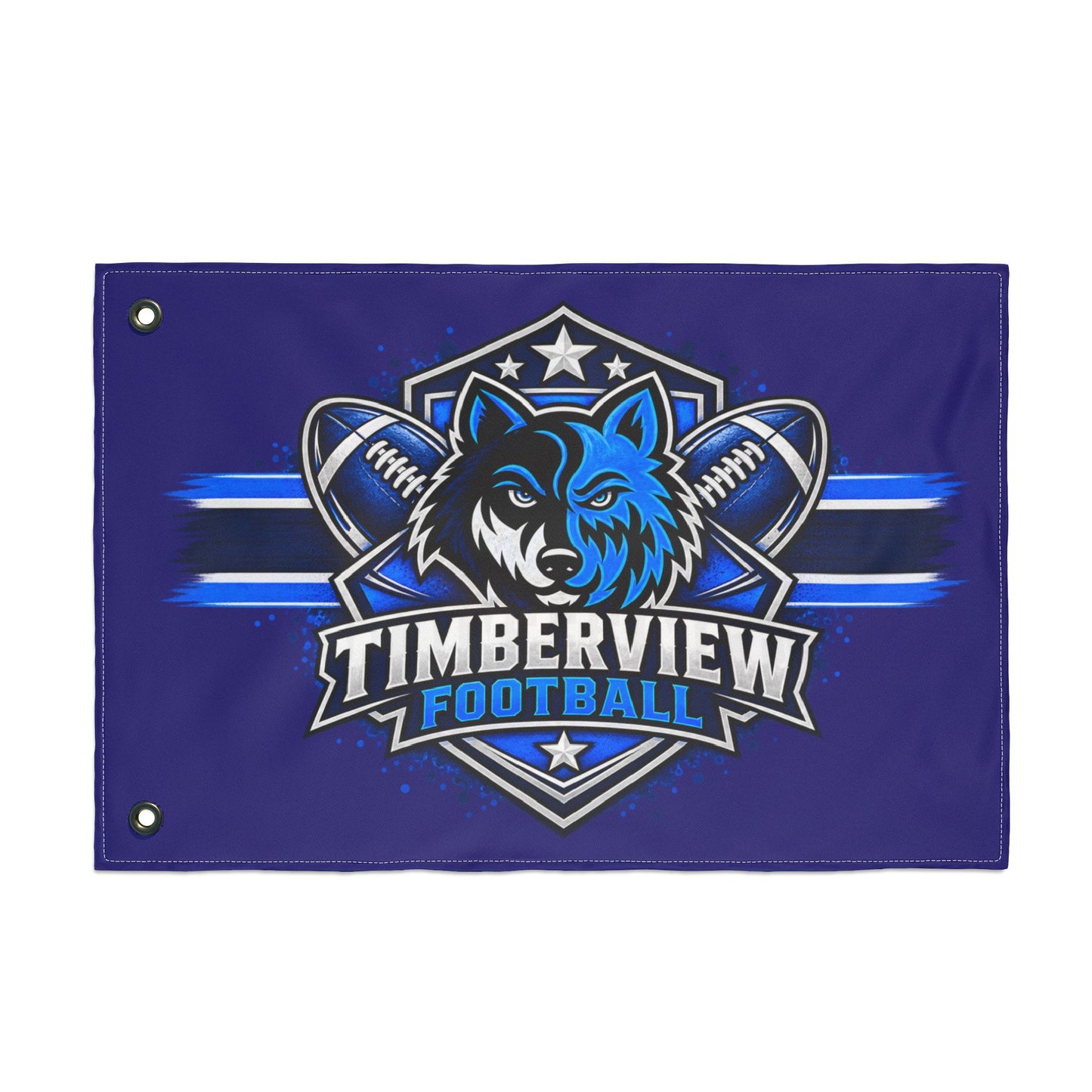 Timberview Football Wolf Flag - Double-Sided Team Banner
