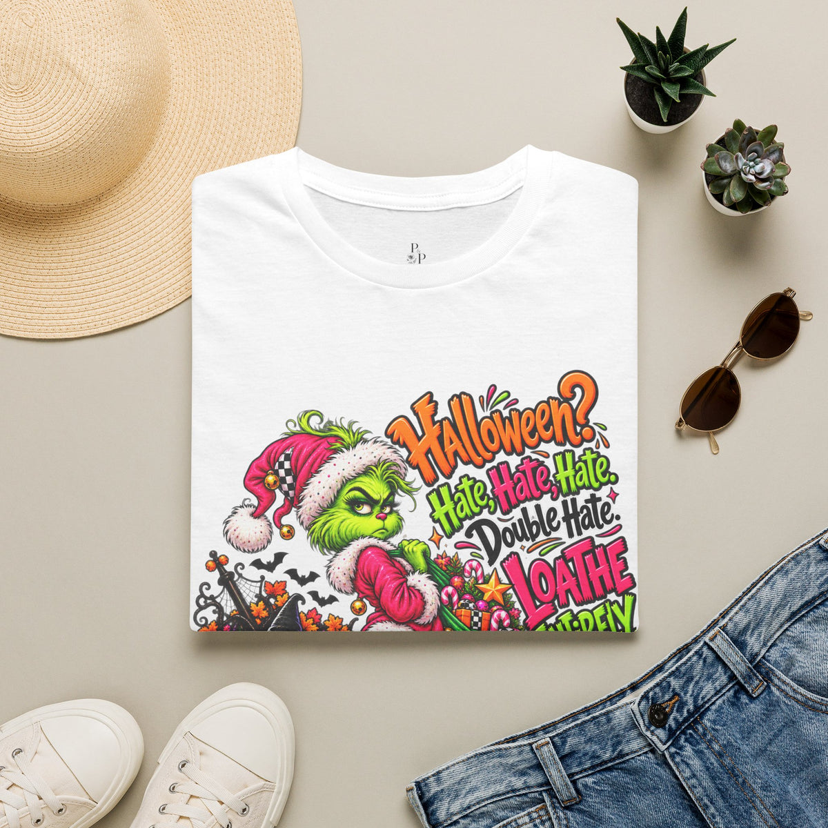 Grinch Halloween T-Shirt — "Halloween? Bah Humbug!" Festive Spooky Holiday Tee