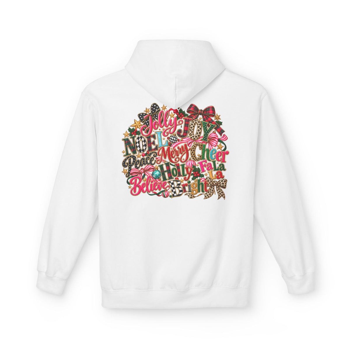 Christmas Typography and Bow Hoodie