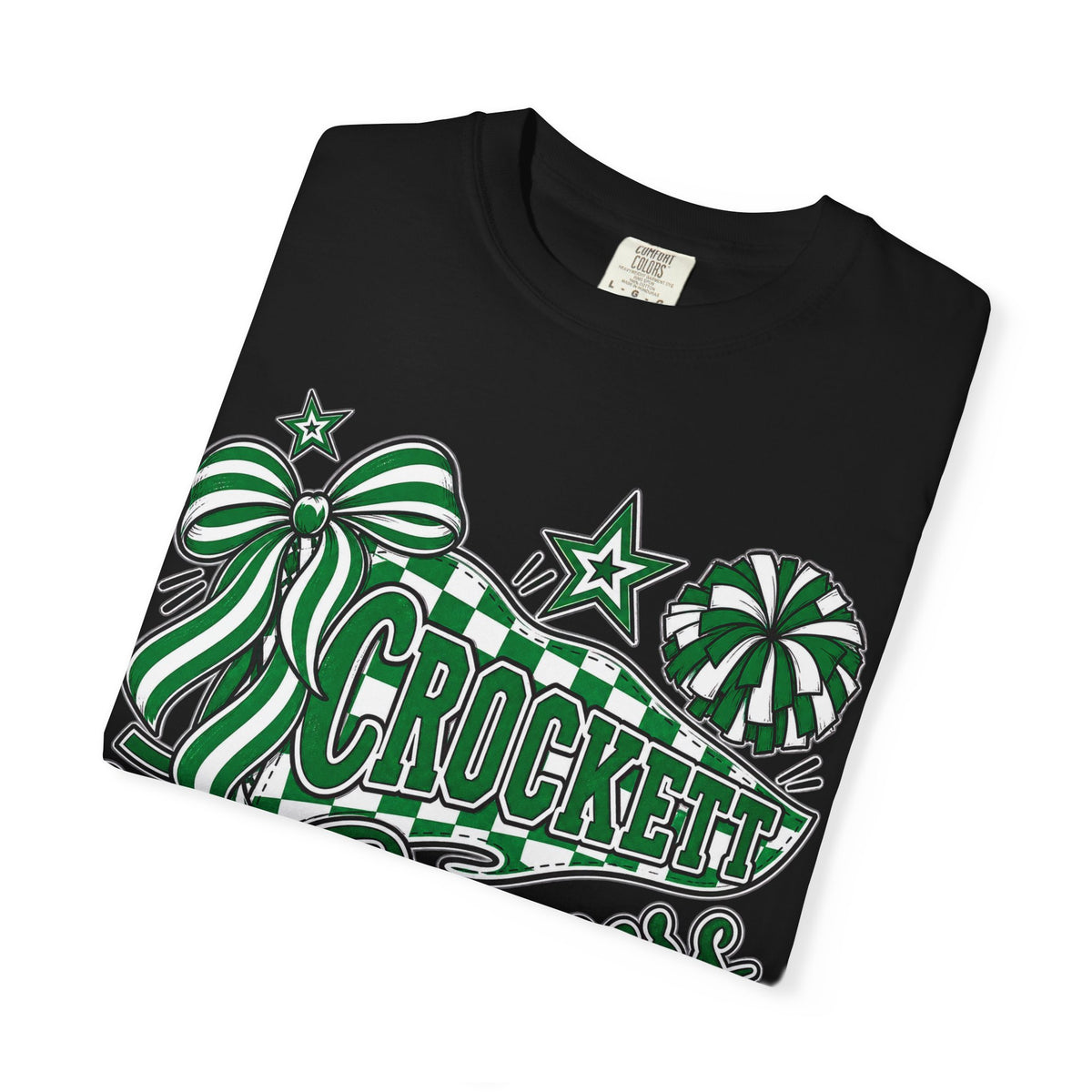 Crockett Pioneers Graphic T-Shirt — School Spirit Retro Ribbon Design