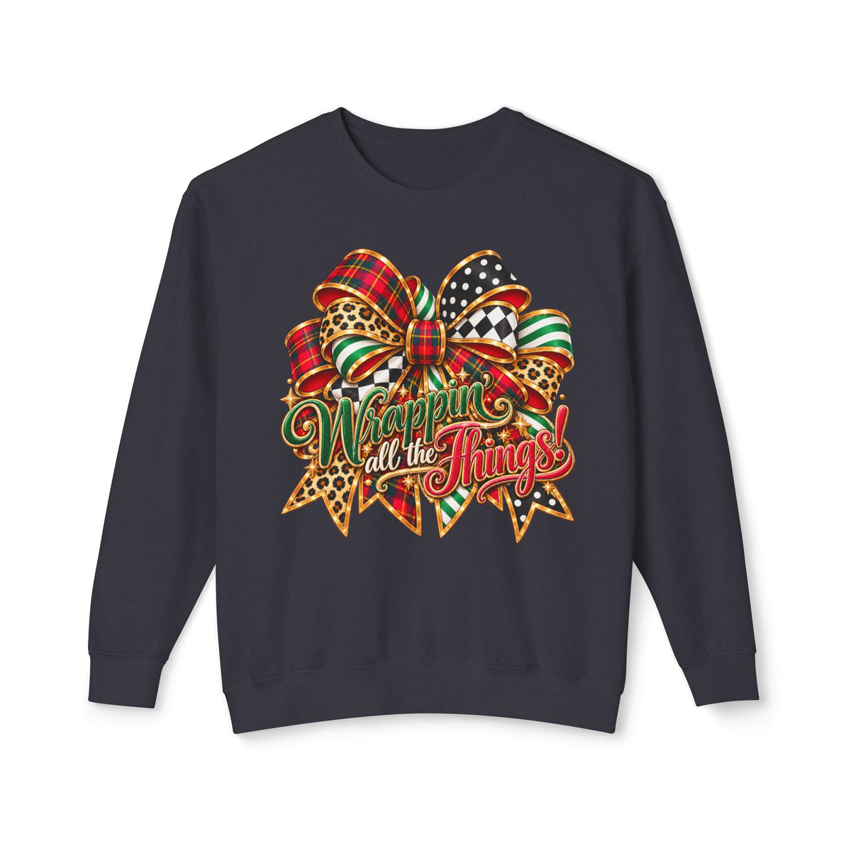 Wrapped in All the Things Christmas Bow Sweatshirt