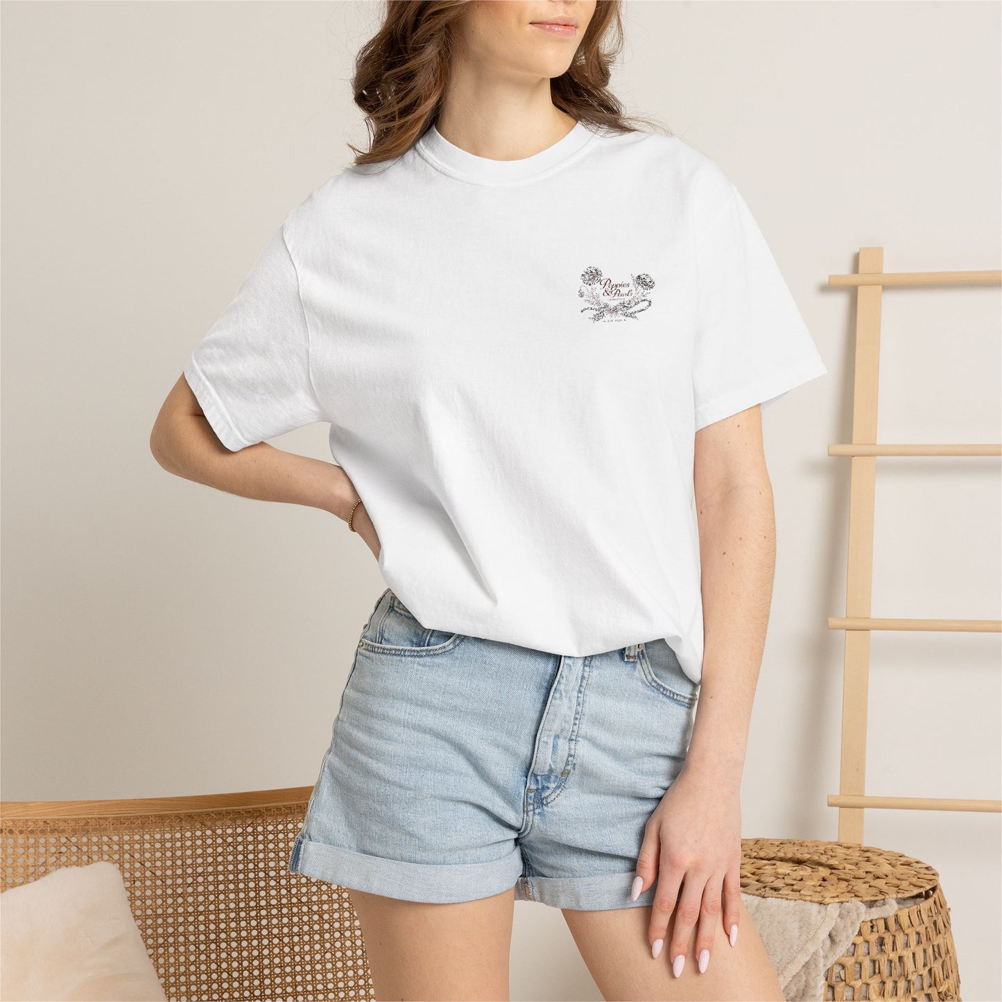 Poppies & Pearls Unisex Garment-Dyed T-shirt