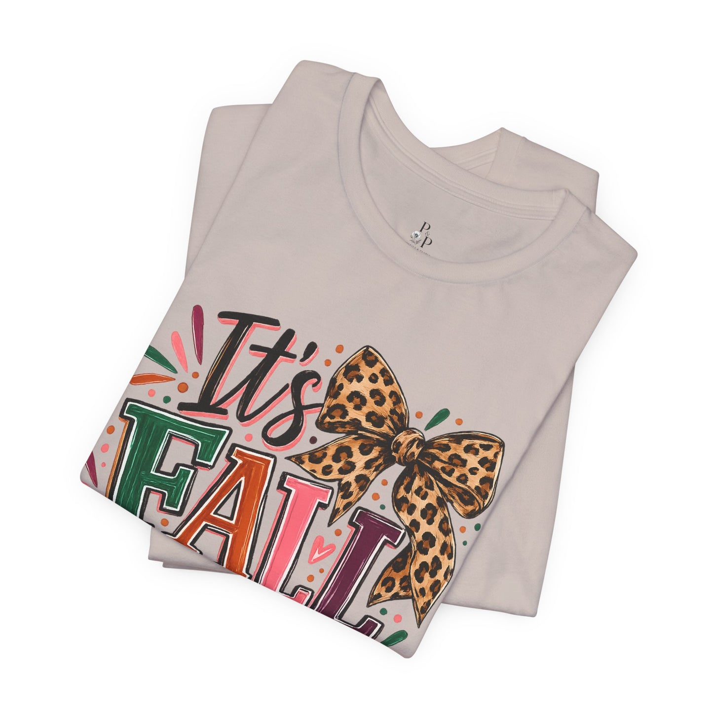 It's Fall Y'all Tee — Leopard Bow Autumn Graphic T-Shirt