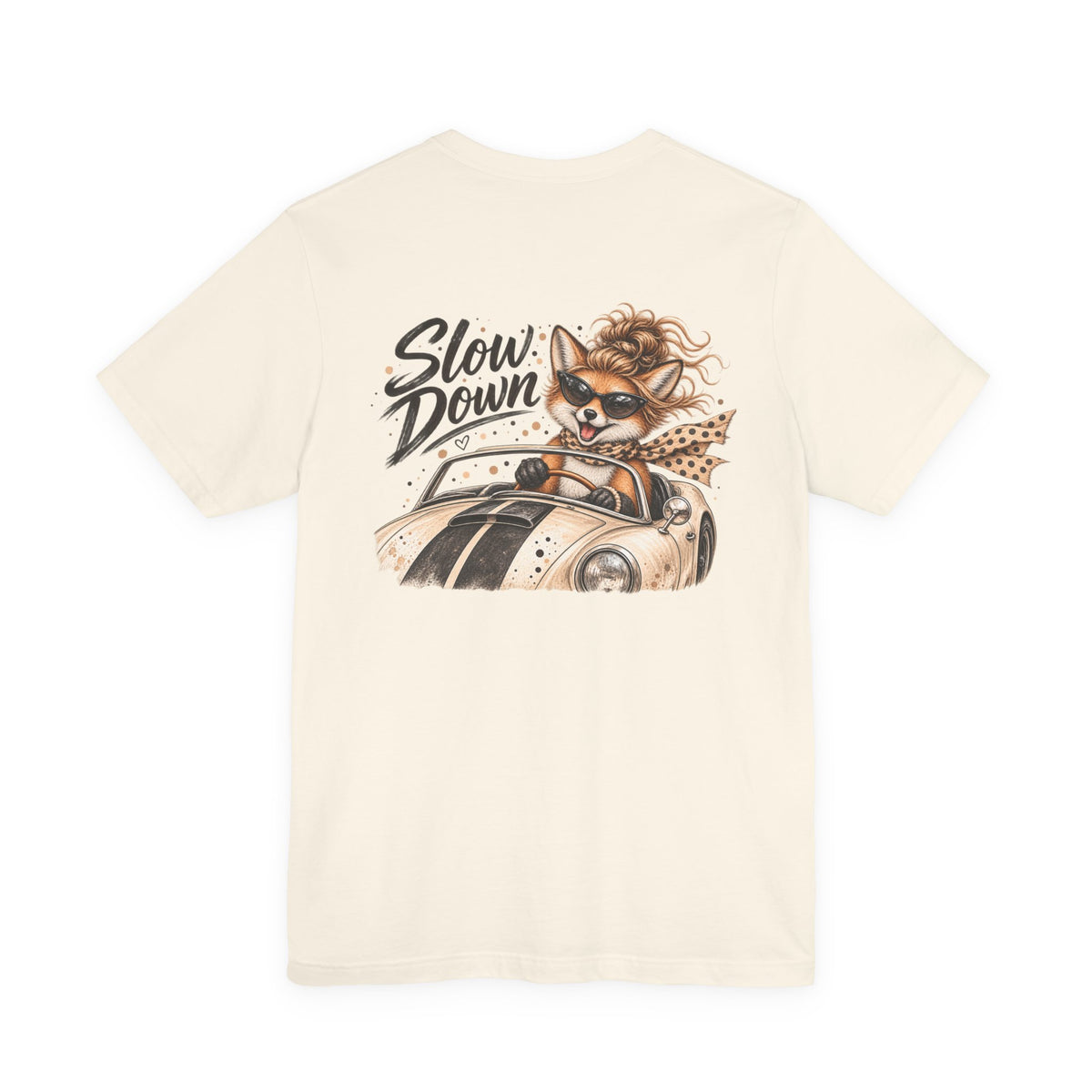 Slow Down Racer Cat Tee — "Permission To…" Retro Driving Graphic T-Shirt