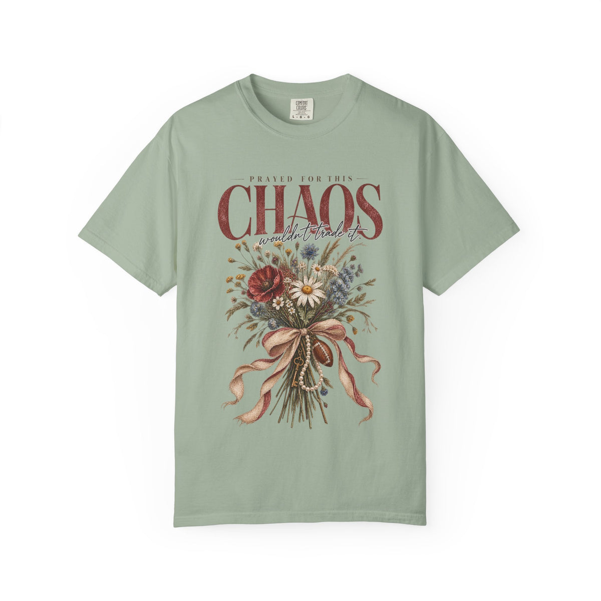 Prayed for This Chaos Shirt | Faith Based Sports Mom Tee | Football Mom Wildflower Shirt | Christian Mom