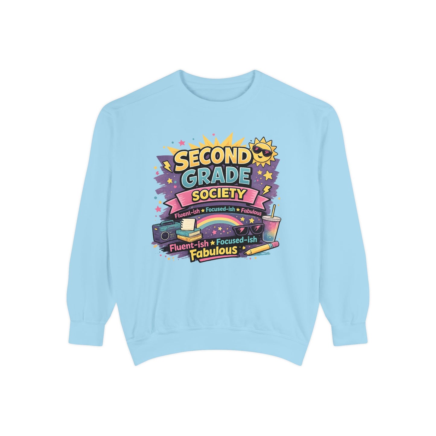 Second Grade Society - Unisex Garment-Dyed Sweatshirt