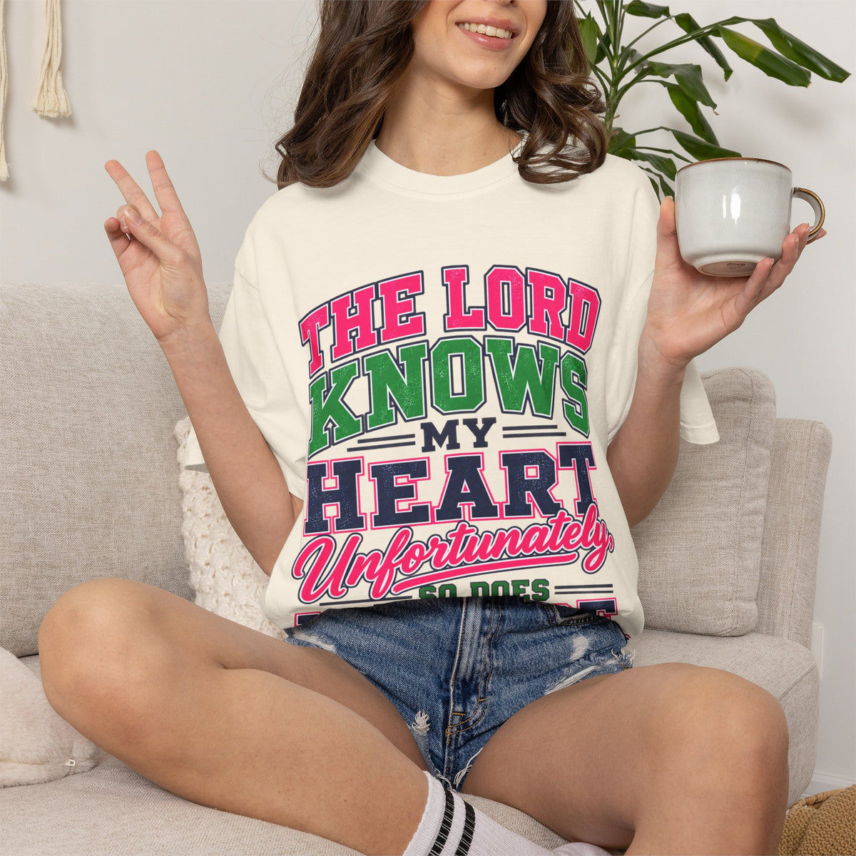 The Lord Knows My Heart Unfortunately So Does My Face T-Shirt | Christian Humor