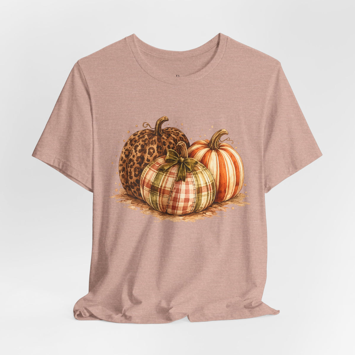 Plaid About Fall | Leopard & Plaid Pumpkin Graphic Tee Jersey Short Sleeve Tee