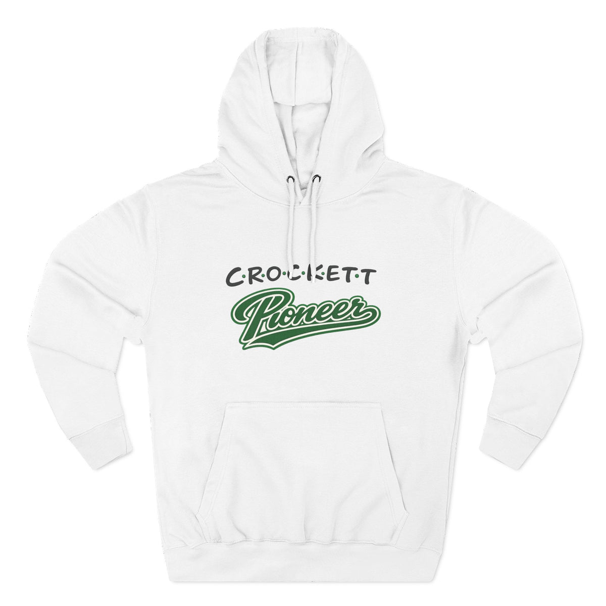 Crockett Pioneer Hoodie — Vintage Script Green Logo Fleece