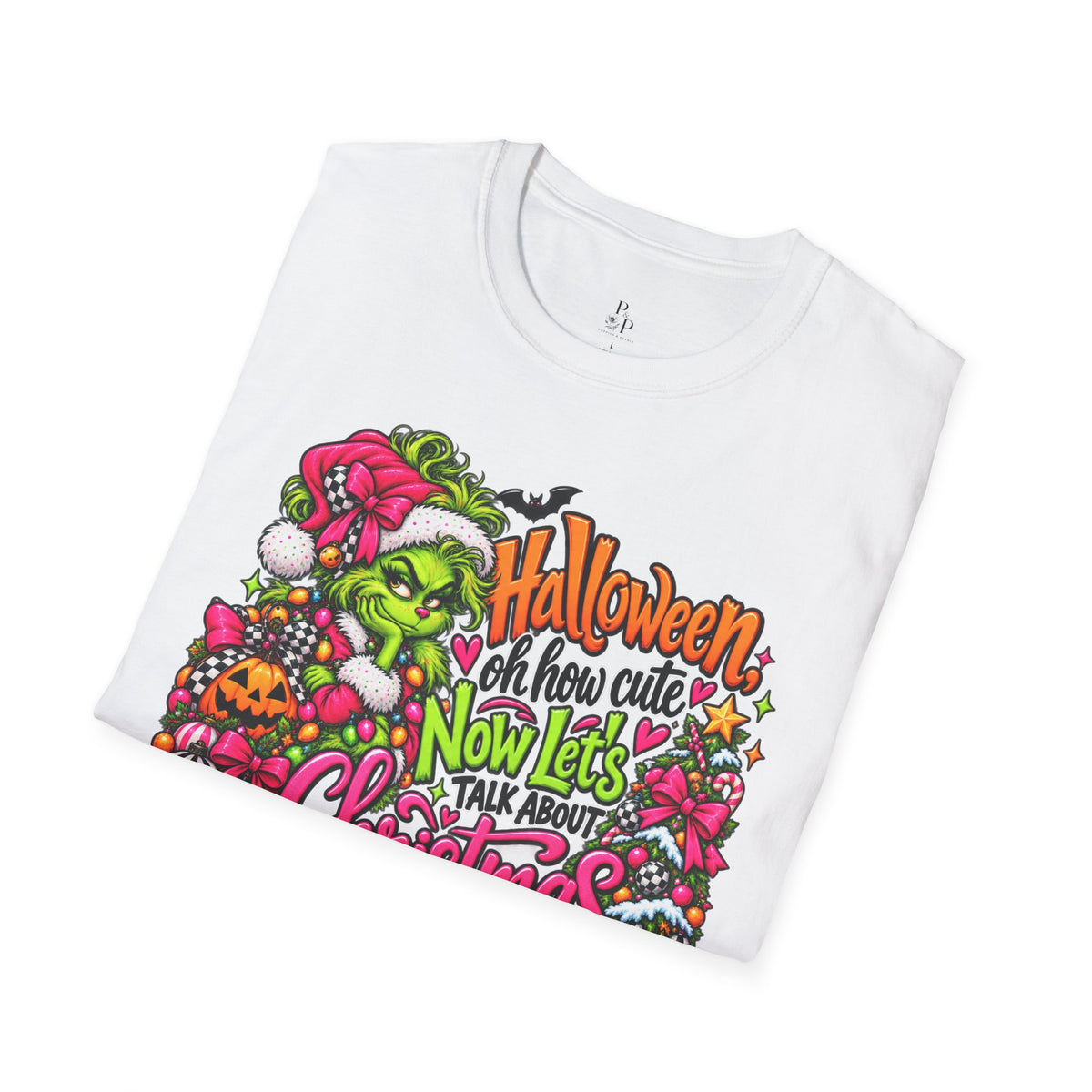 Halloween Then Christmas Now T-Shirt — Grinch & Jack-o’-Lantern Holiday Mashup Tee