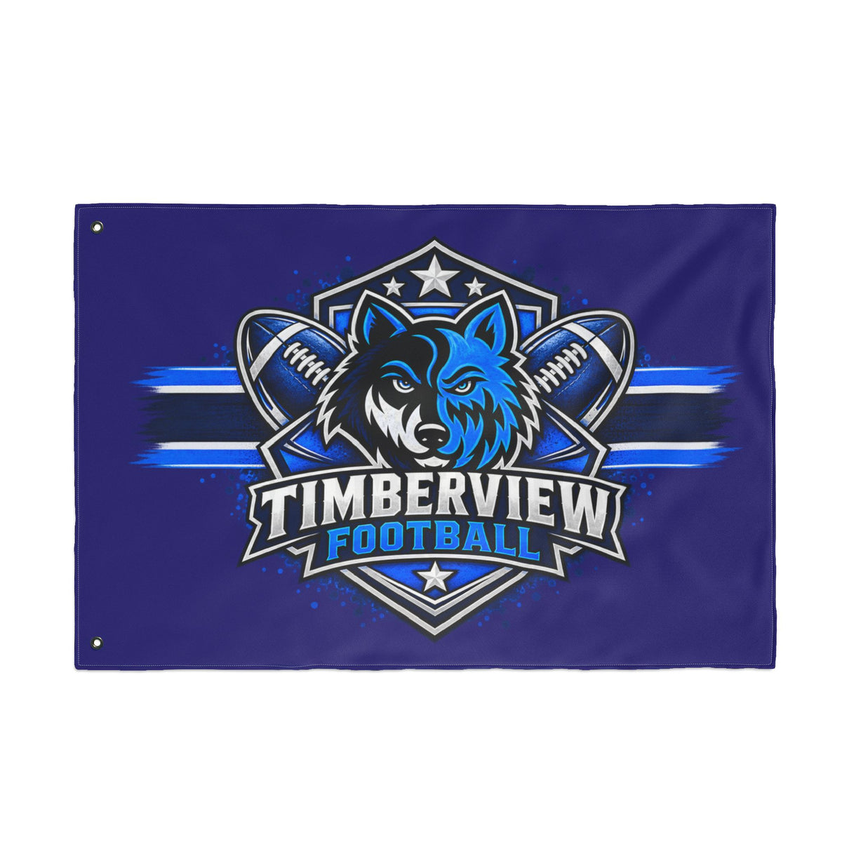 Timberview Football Wolf Flag - Double-Sided Team Banner