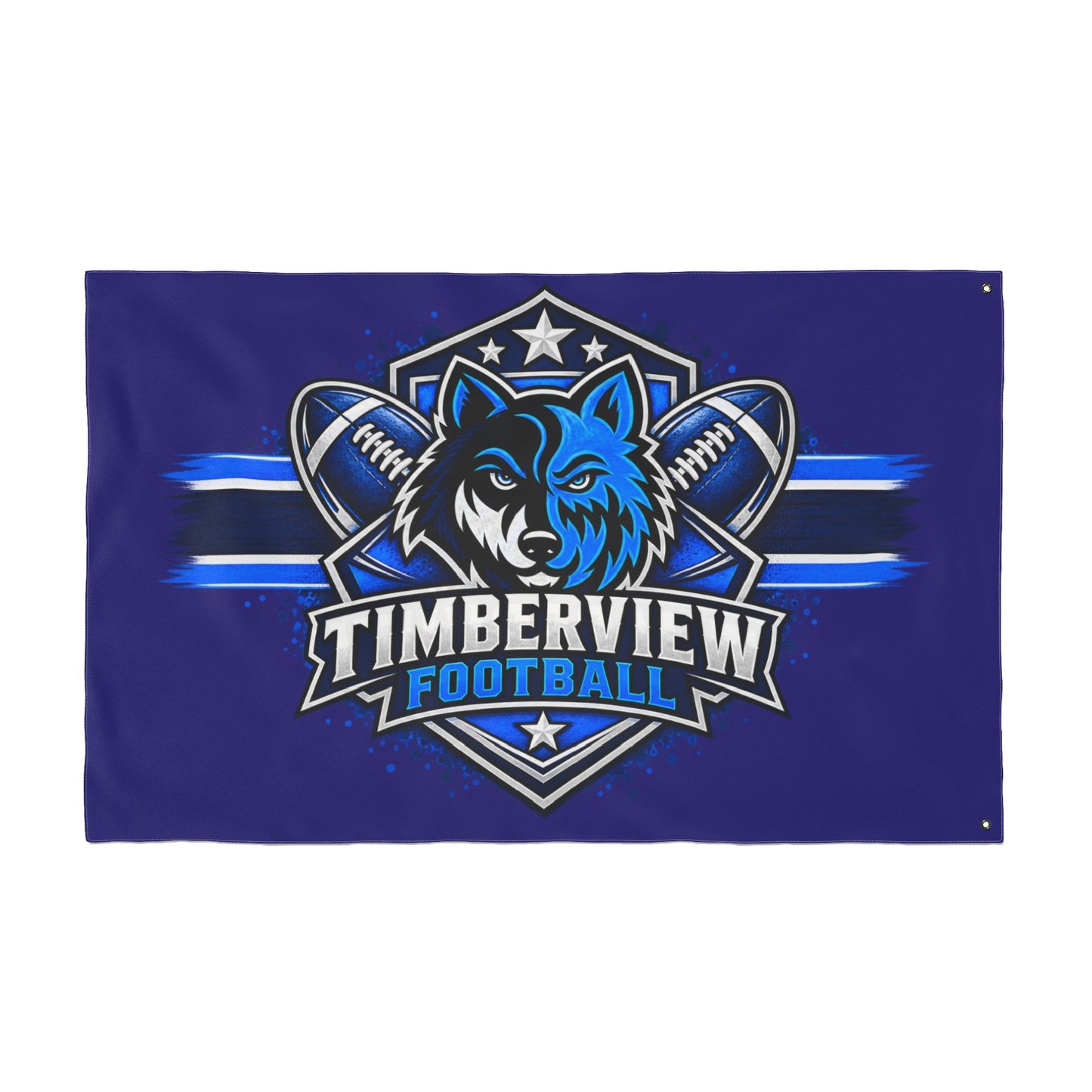 Timberview Football Wolf Flag - Double-Sided Team Banner