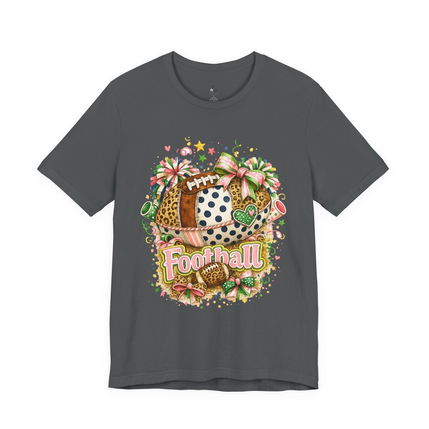 Football Cheer Graphic Tee — Cute Floral & Leopard Sports Shirt