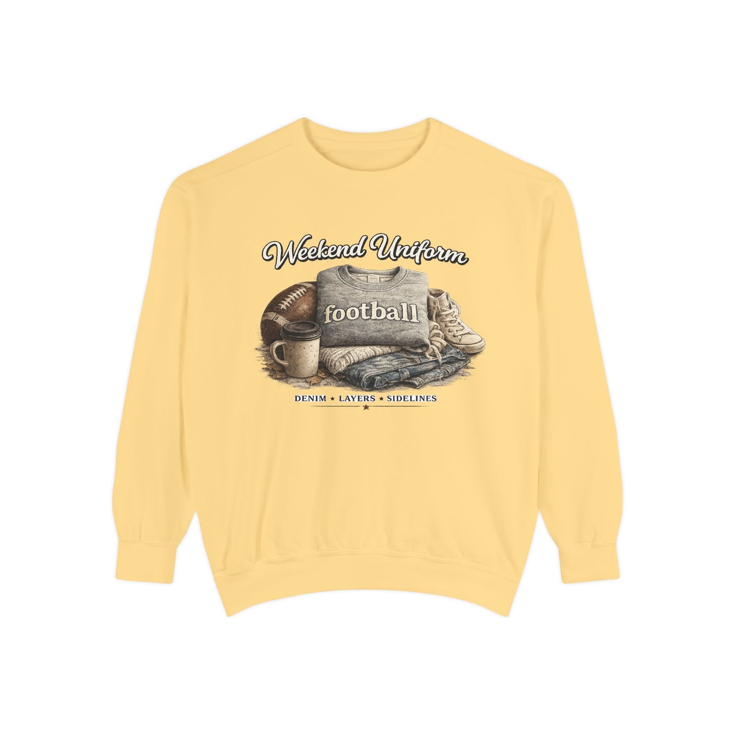 Football Sweatshirt - Unisex Garment-Dyed Sweatshirt