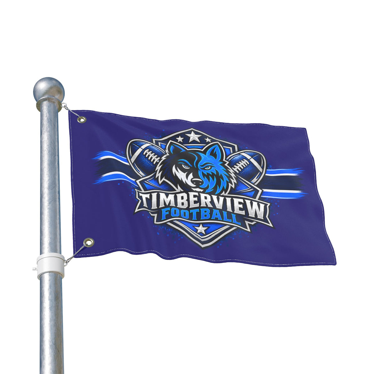 Timberview Football Wolf Flag - Double-Sided Team Banner