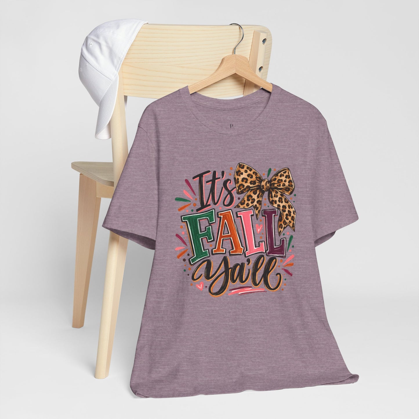It's Fall Y'all Tee — Leopard Bow Autumn Graphic T-Shirt