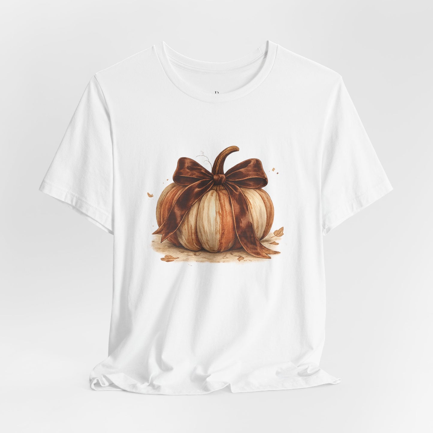 Pumpkin Bow Tee – Watercolor Fall Pumpkin T-Shirt