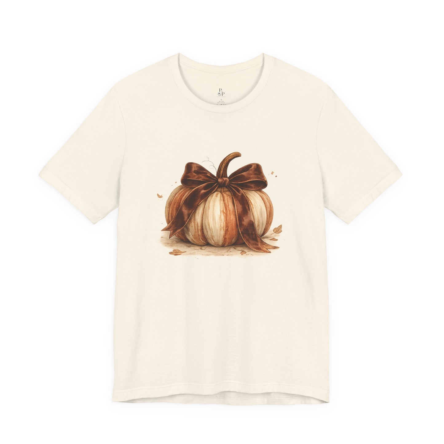 Pumpkin Bow Tee – Watercolor Fall Pumpkin T-Shirt