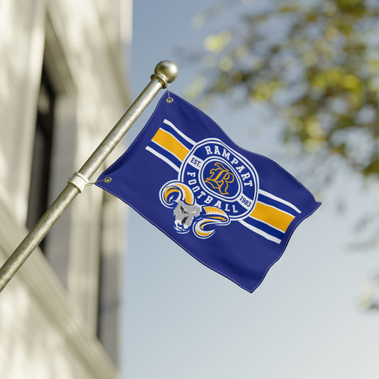 Rampart Football Double-Sided Team Flag – Blue & Gold Rams Banner