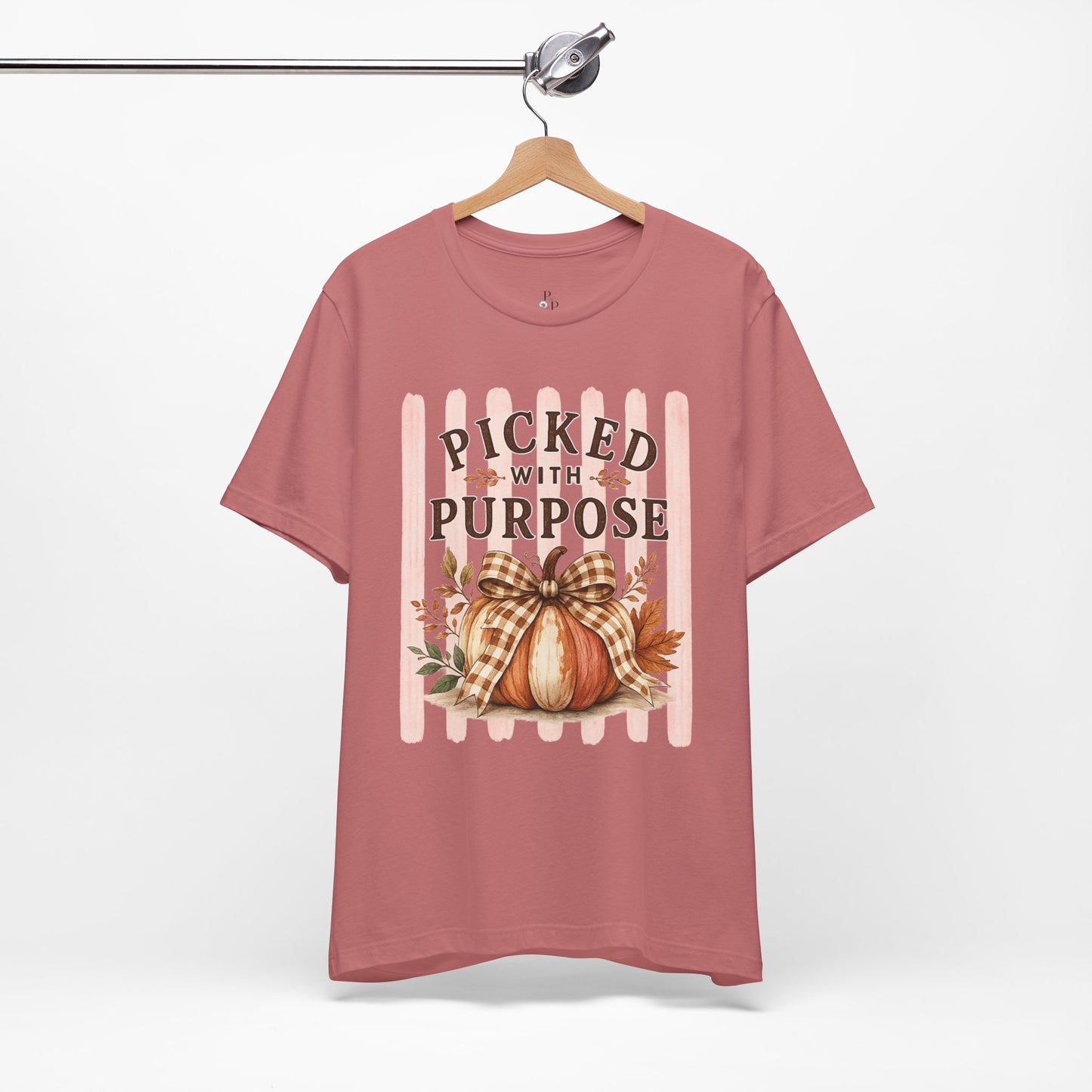 Picked With Purpose Pumpkin Tee — Fall Harvest Autumn Shirt