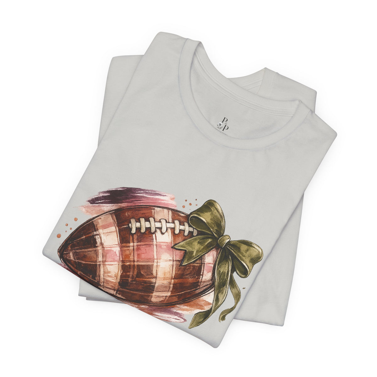 Fall Season Plaid Football Tee