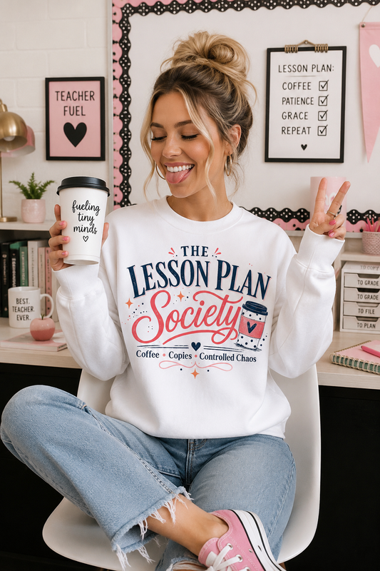 Lesson Plan Society - Unisex Lightweight Crewneck Sweatshirt