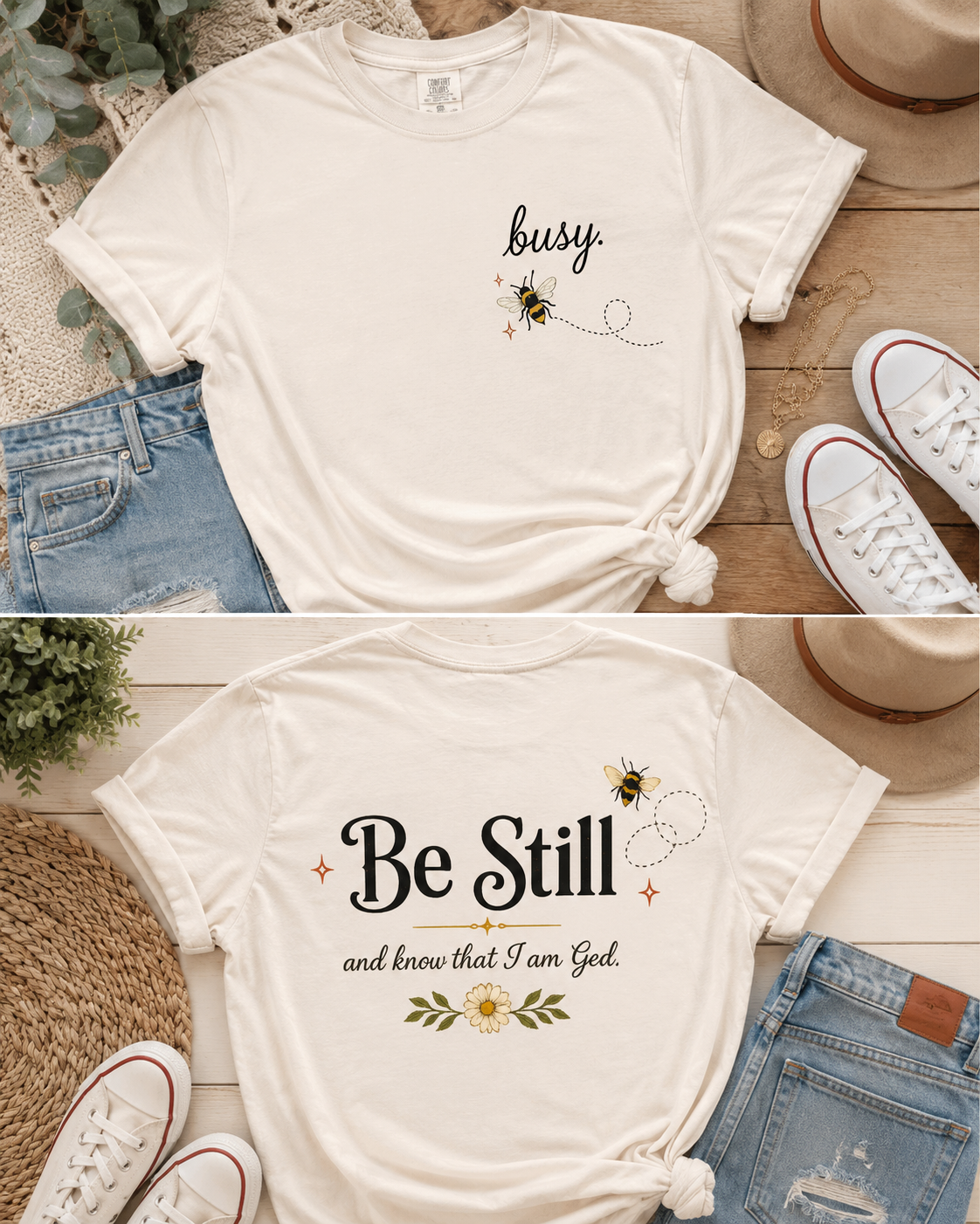 Busy. Be Still. Faith Graphic Tee Unisex Jersey Short Sleeve Tee