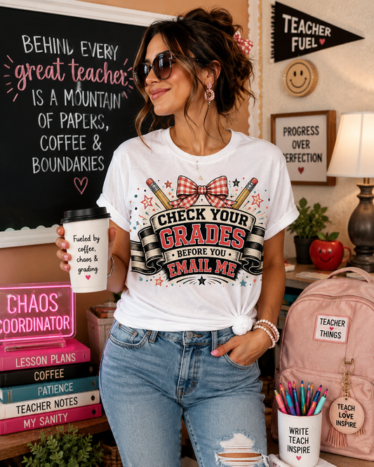 Before you EMAIL Check your Grades - Unisex Jersey Short Sleeve Tee