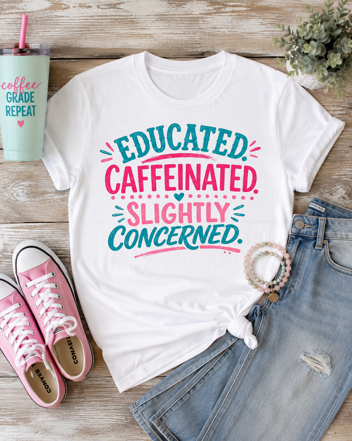 Educated Caffeinated - Unisex Jersey Short Sleeve Tee