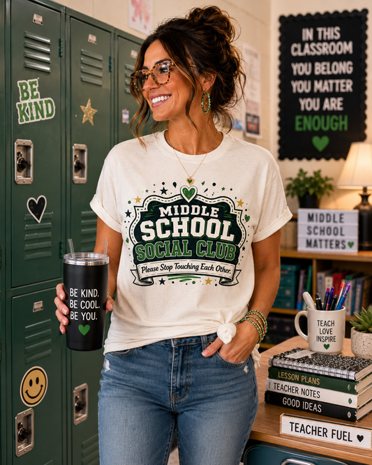 Middle School Social Club Unisex Jersey Short Sleeve Tee